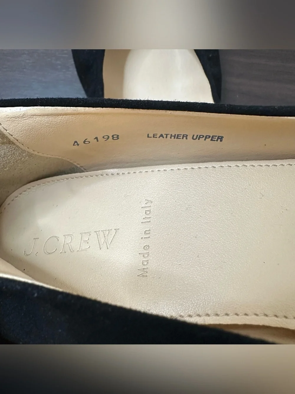 J. CREW Black Suede Round Toe Slip-On Ballet Flats, US 10.5 Classic Capsule, New
